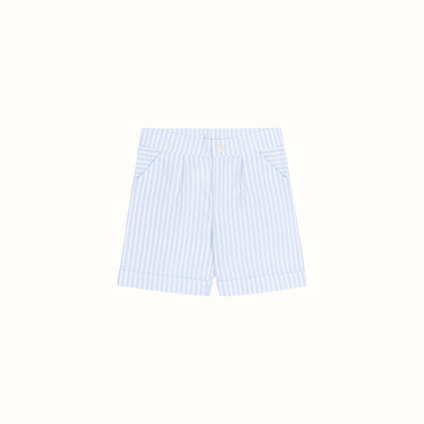 STRIPED SHORTS LIGHT BLUE