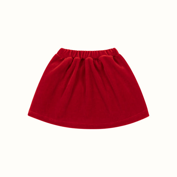 VELOUR SKIRT RED