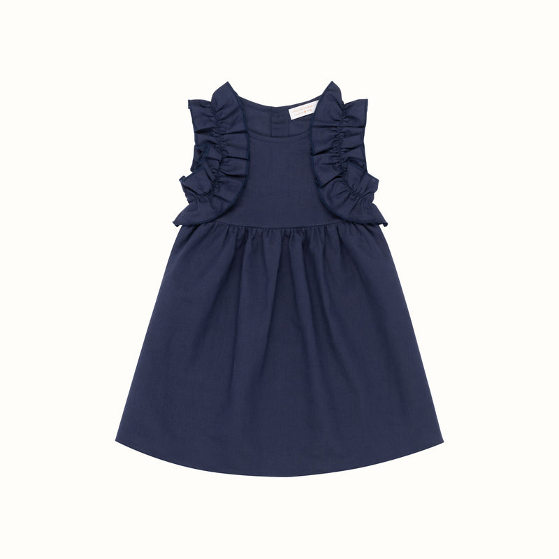 SWEET LINEN DRESS NAVY