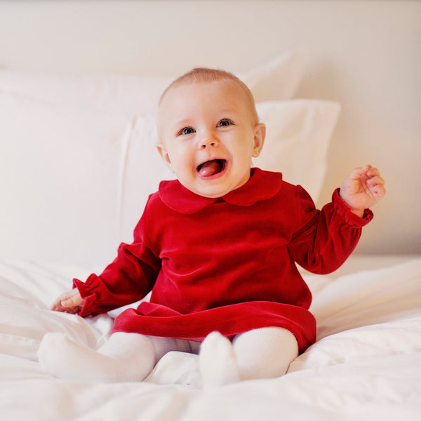 VELOUR DRESS RED