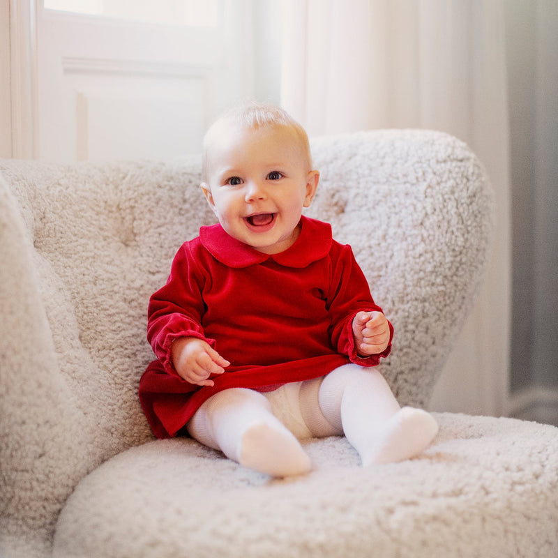 VELOUR DRESS RED