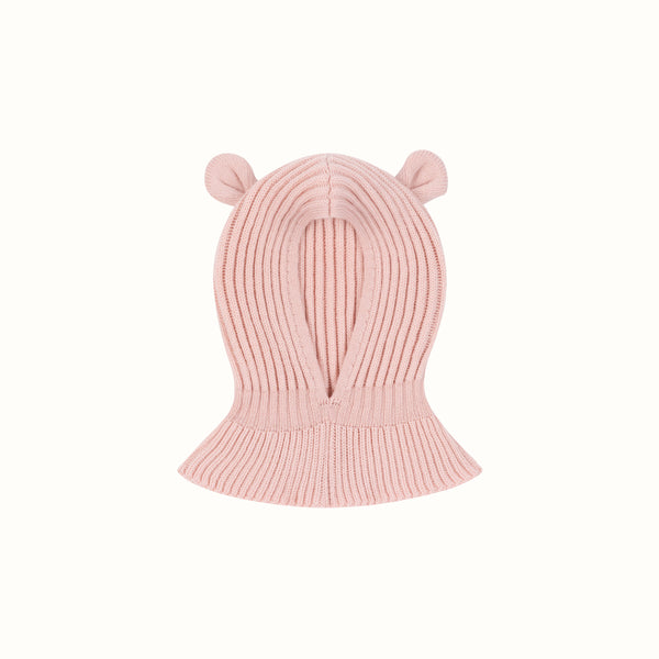 MERINO WOOL BALACLAVA EAR LIGHT PINK