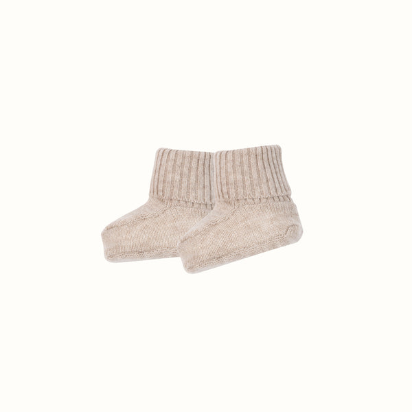 MERINO WOOL BOOTIES BEIGE
