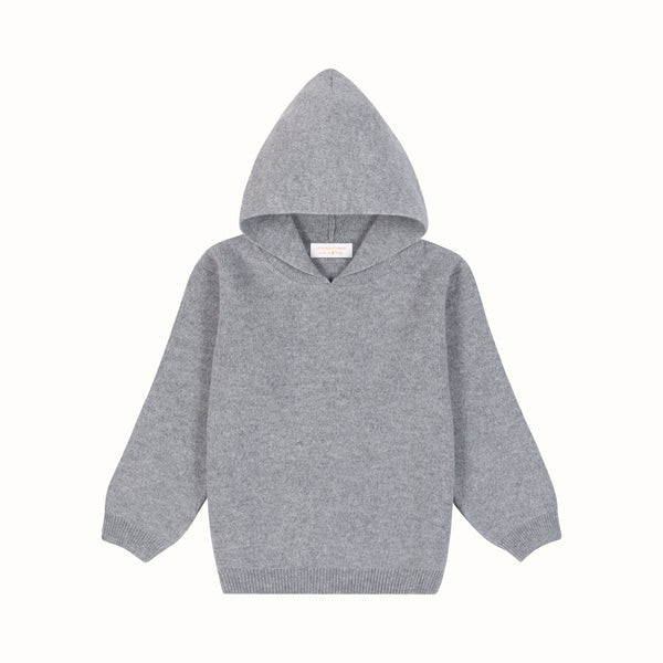 MERINO WOOL HOODIE GREY