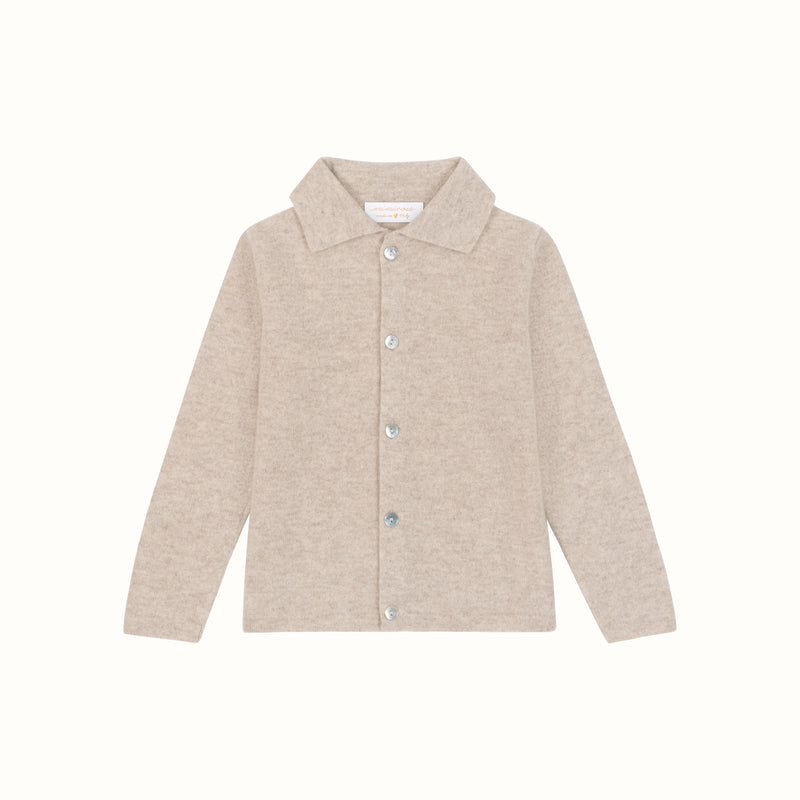 CASHMERE COLLAR CARDIGAN BEIGE