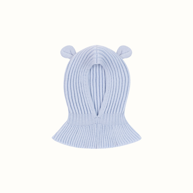 MERINO WOOL BALACLAVA EAR LIGHT BLUE