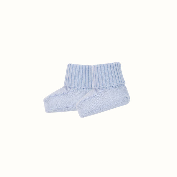 MERINO WOOL BOOTIES LIGHT BLUE