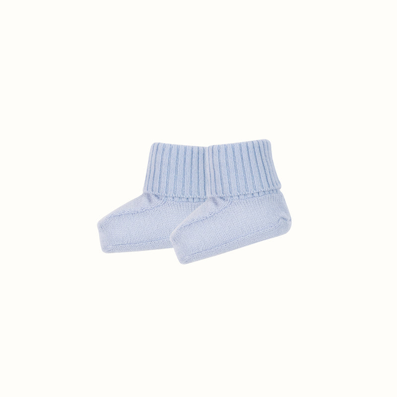 MERINO WOOL BOOTIES LIGHT BLUE
