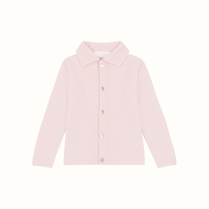 CASHMERE COLLAR CARDIGAN LIGHT PINK