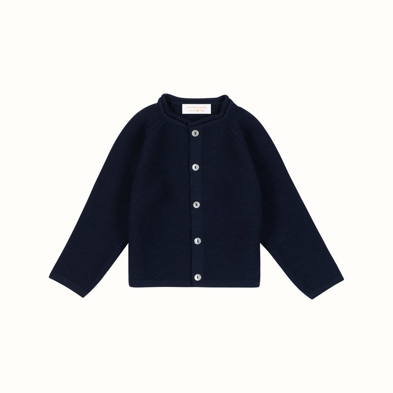MERINO WOOL CARDIGAN NAVY