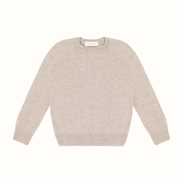 CASHMERE ROUND NECK SWEATER BEIGE
