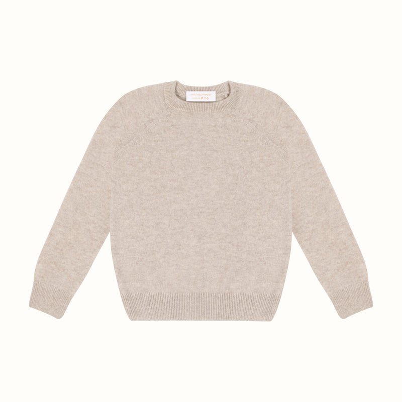 CASHMERE ROUND NECK SWEATER BEIGE