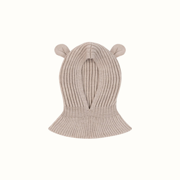 MERINO WOOL BALACLAVA EAR BEIGE