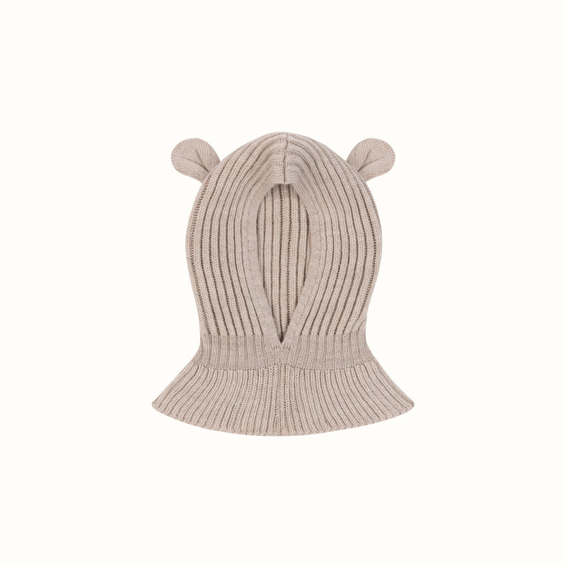 MERINO WOOL BALACLAVA EAR BEIGE