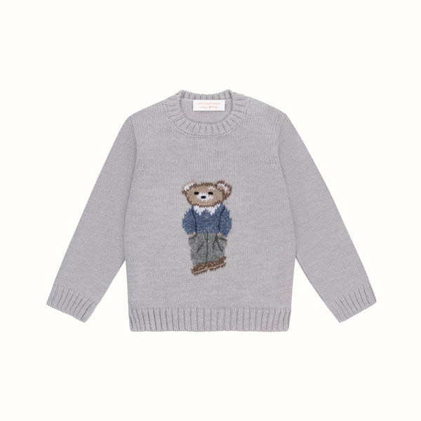 MERINOWOOL BEAR SWEATER GREY