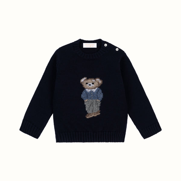 MERINOWOOL BEAR SWEATER NAVY