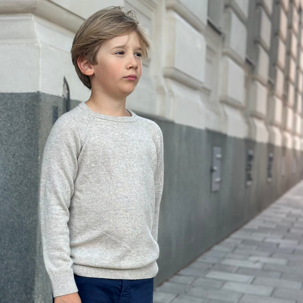 CASHMERE ROUND NECK SWEATER BEIGE
