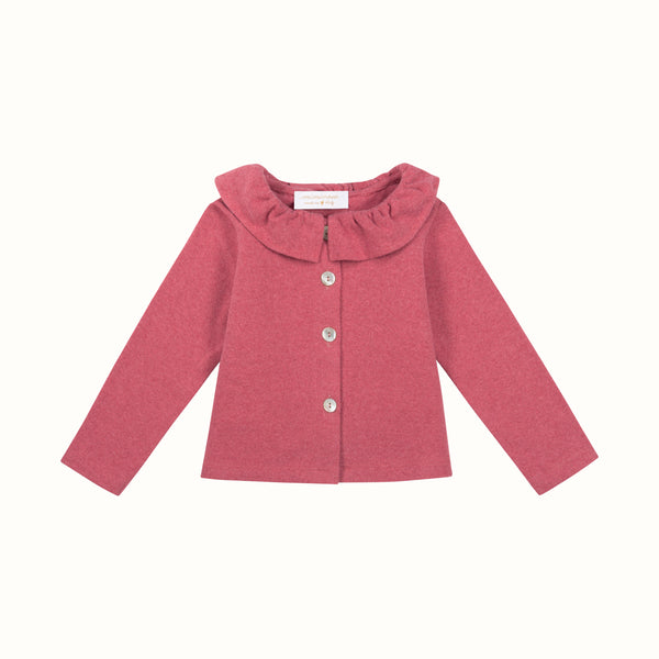 KNITTED COLLAR CARDIGAN ROSA