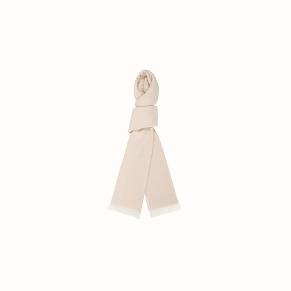 CASHMERE HERRINGBONE SCARF BEIGE
