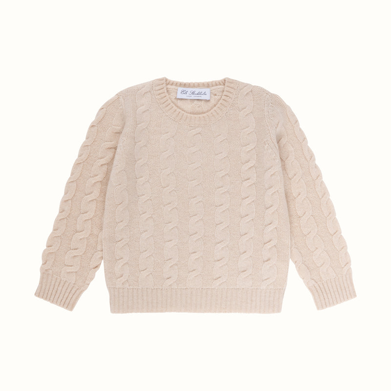 CASHMERE CABLE SWEATER BEIGE