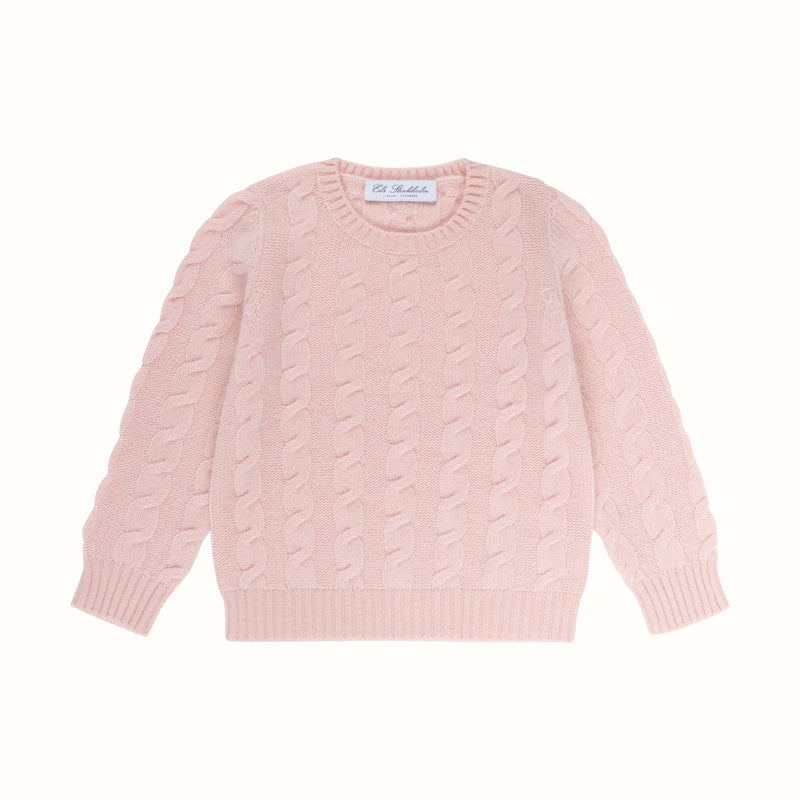 CASHMERE CABLE SWEATER PINK