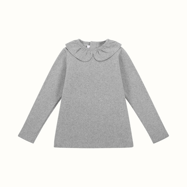 KNITTED COLLAR SWEATER LIGHT GREY