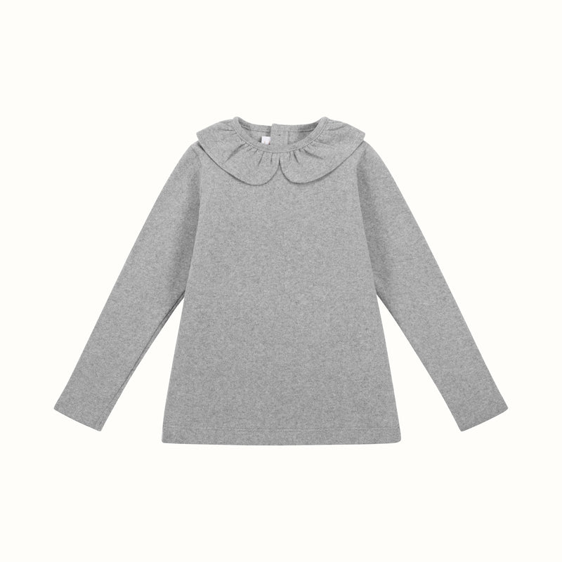 KNITTED COLLAR SWEATER LIGHT GREY
