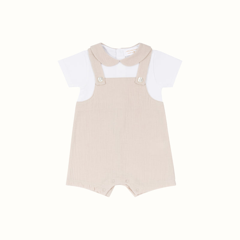 MUSLIN ROMPER SUIT BEIGE