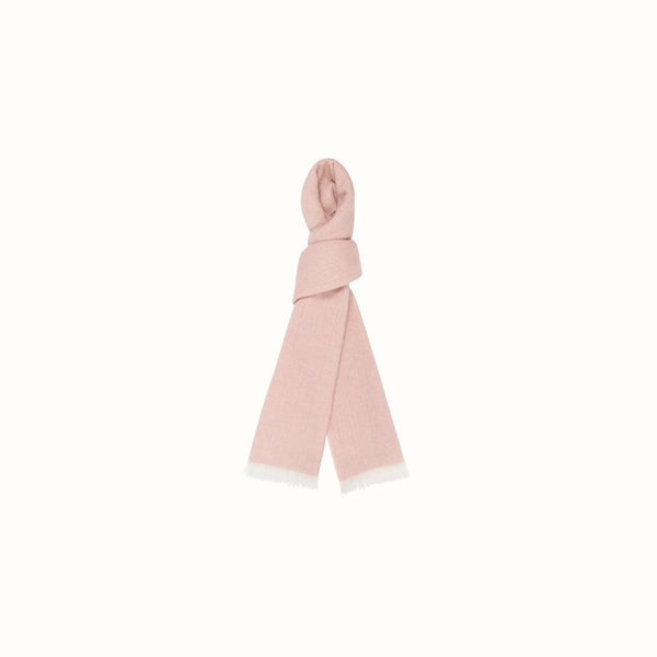 CASHMERE HERRINGBONE SCARF ROSA