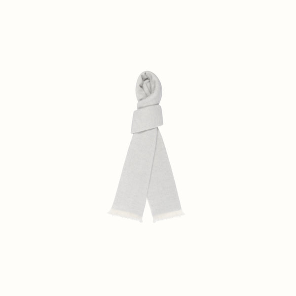 CASHMERE HERRINGBONE SCARF GREY