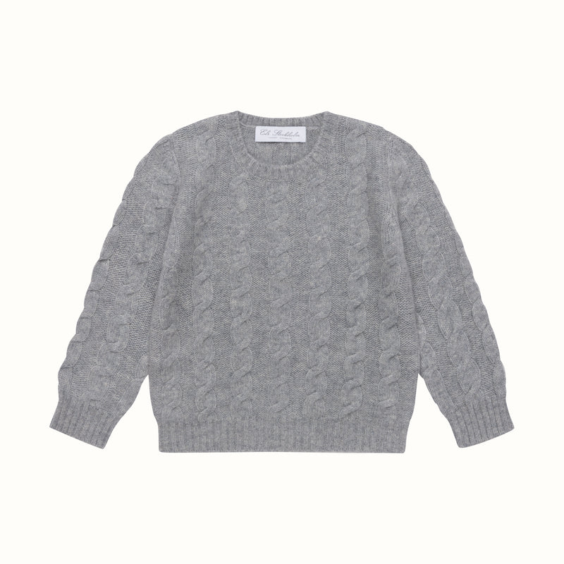 CASHMERE CABLE SWEATER GREY
