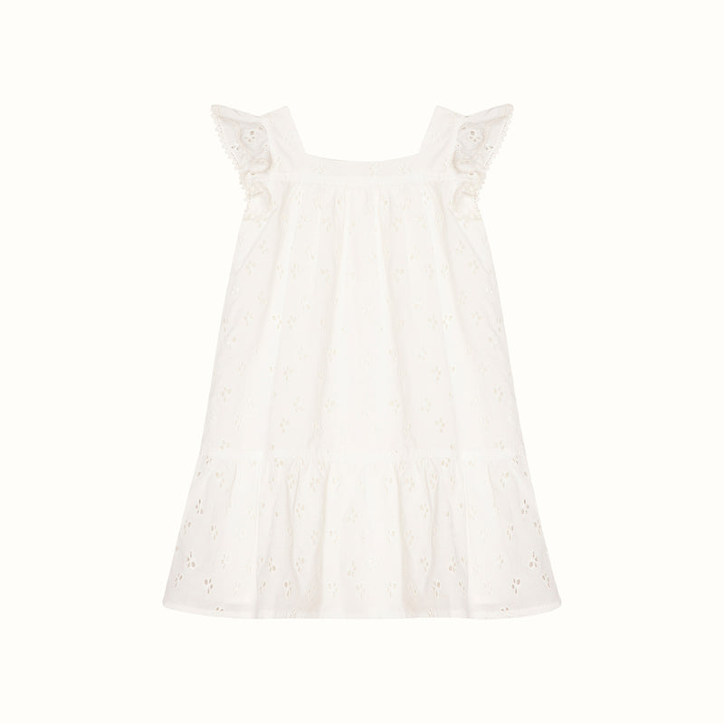 BUTTERFLY FABRIC DRESS OFFWHITE